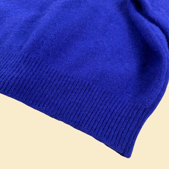 1980s blue cardigan, vintage size M Petite Sophisticate womens button up jacket - Picture 7 of 8